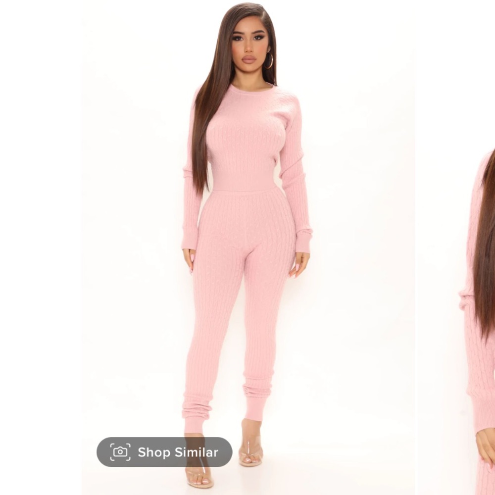 Fashion Nova- Can't Deny It Sweater Legging Set - Mauve